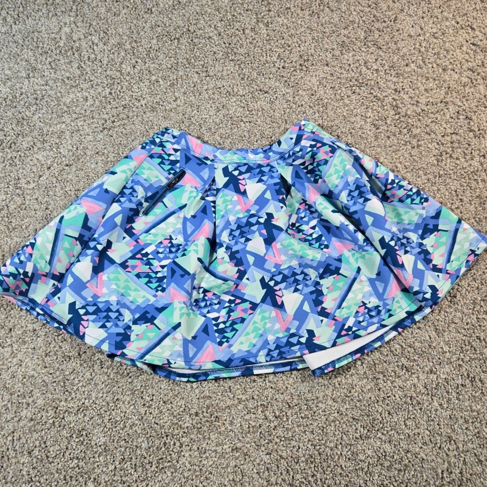Abercrombie Kids Skater Skirt | Size L (14) | Geometric Prism Scuba